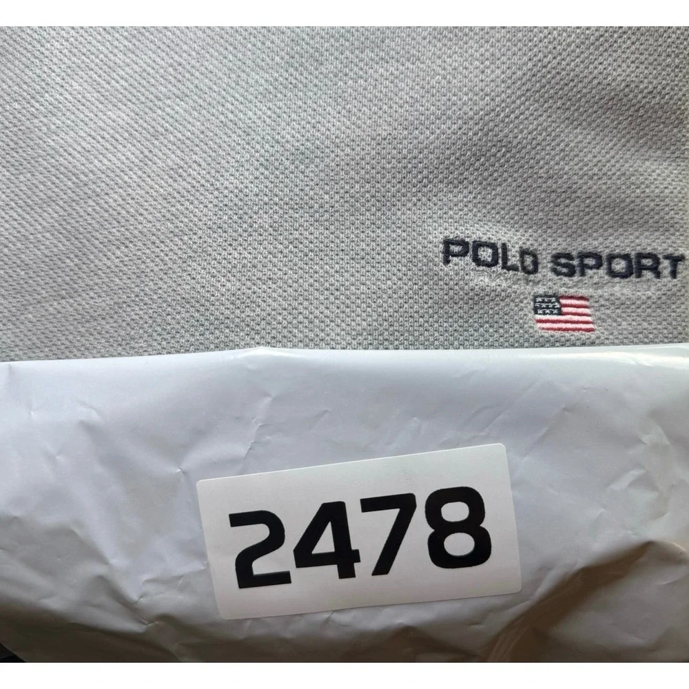 Polo Sport Ralph Lauren T-Shirt Men M Gray Excellent Embroidered Logo Cotton